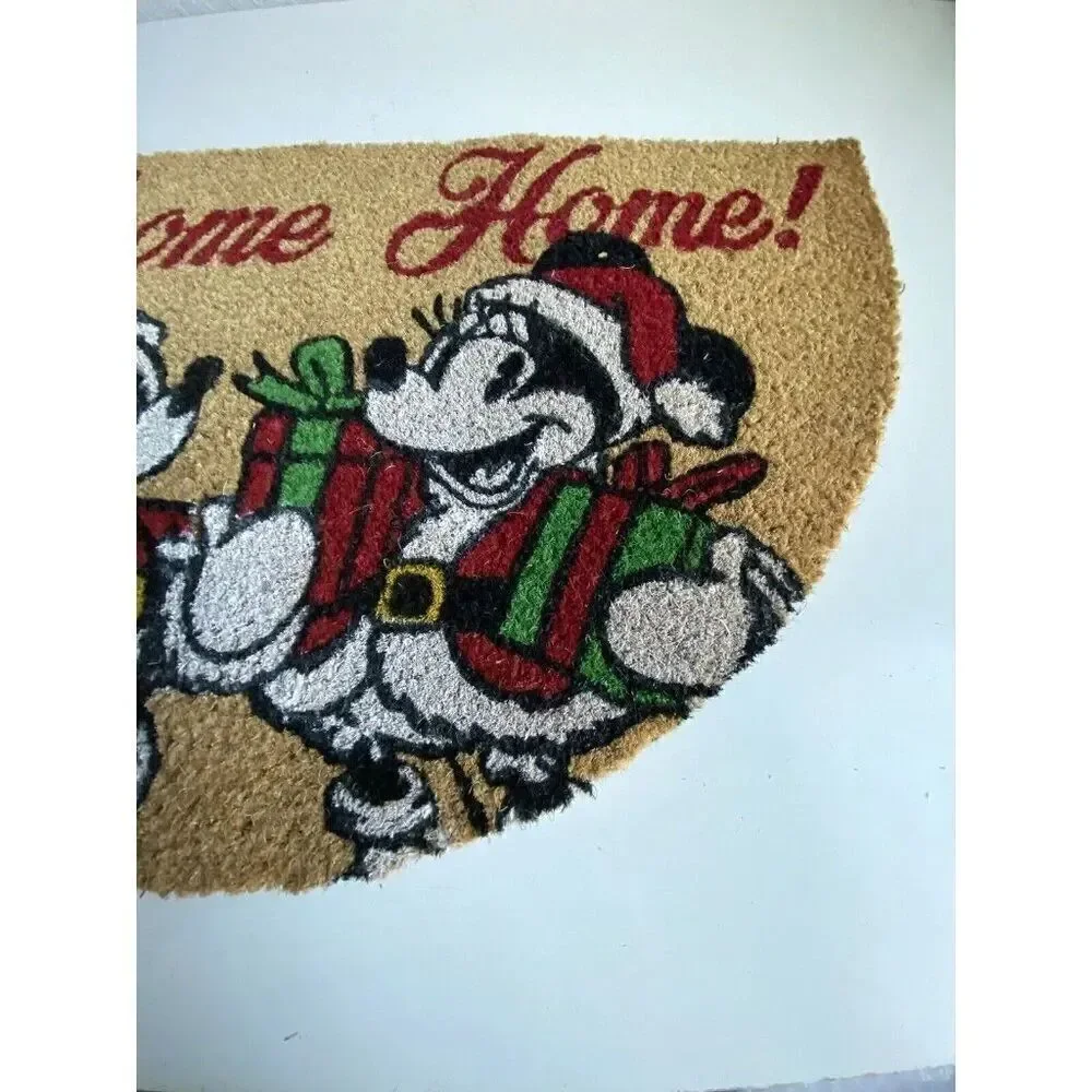 Disney Mickey Minnie Mouse Christmas Holiday  Coir Door Mat 18 X 30” Outdoor NEW